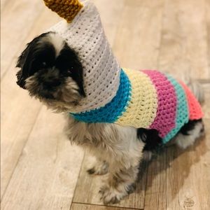 Handmade crocheted dog unicorn 🦄 sweater